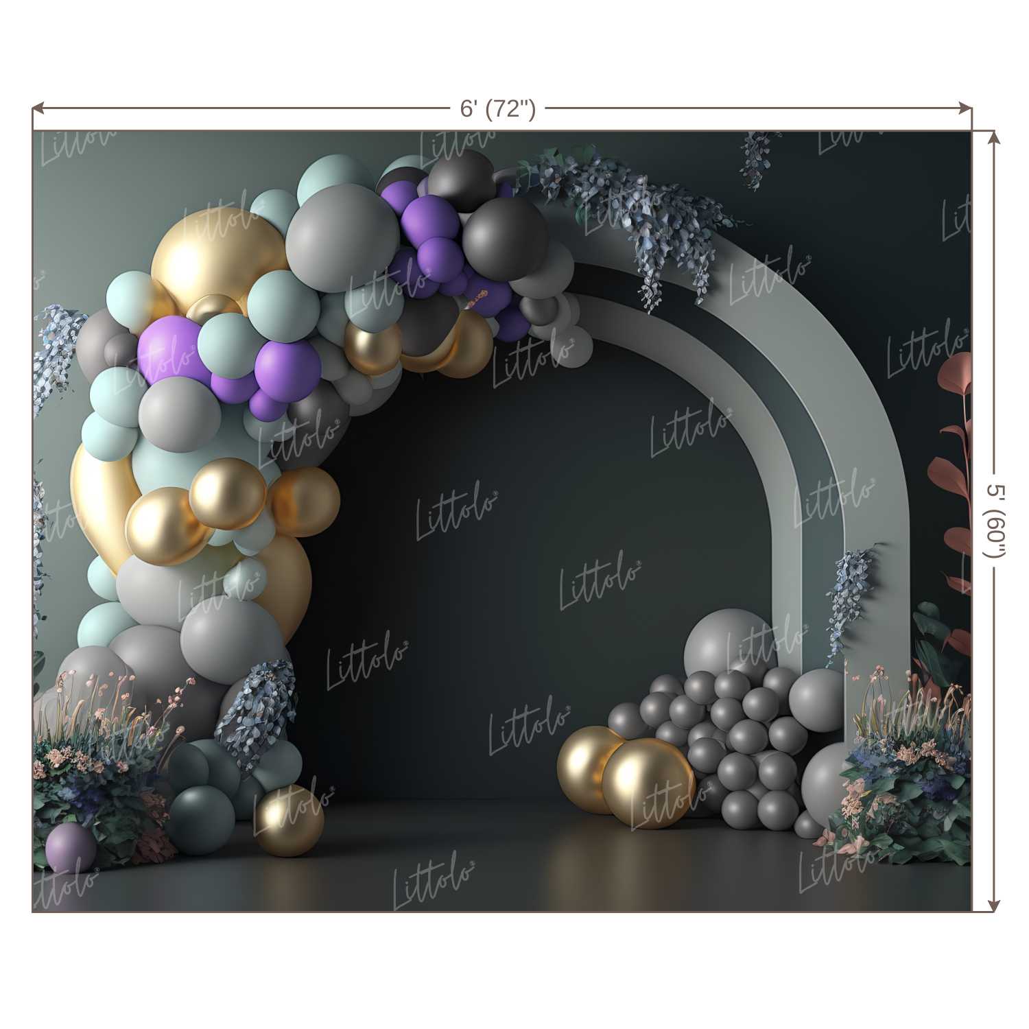 LB1209 Cake Smash and Themed Drops Balloon Garland Backdrop