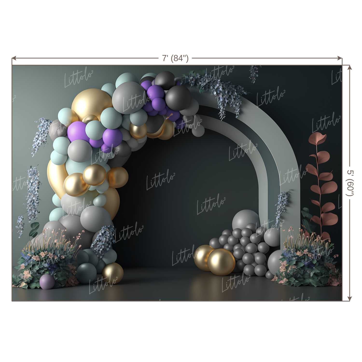 LB1209 Cake Smash and Themed Drops Balloon Garland Backdrop