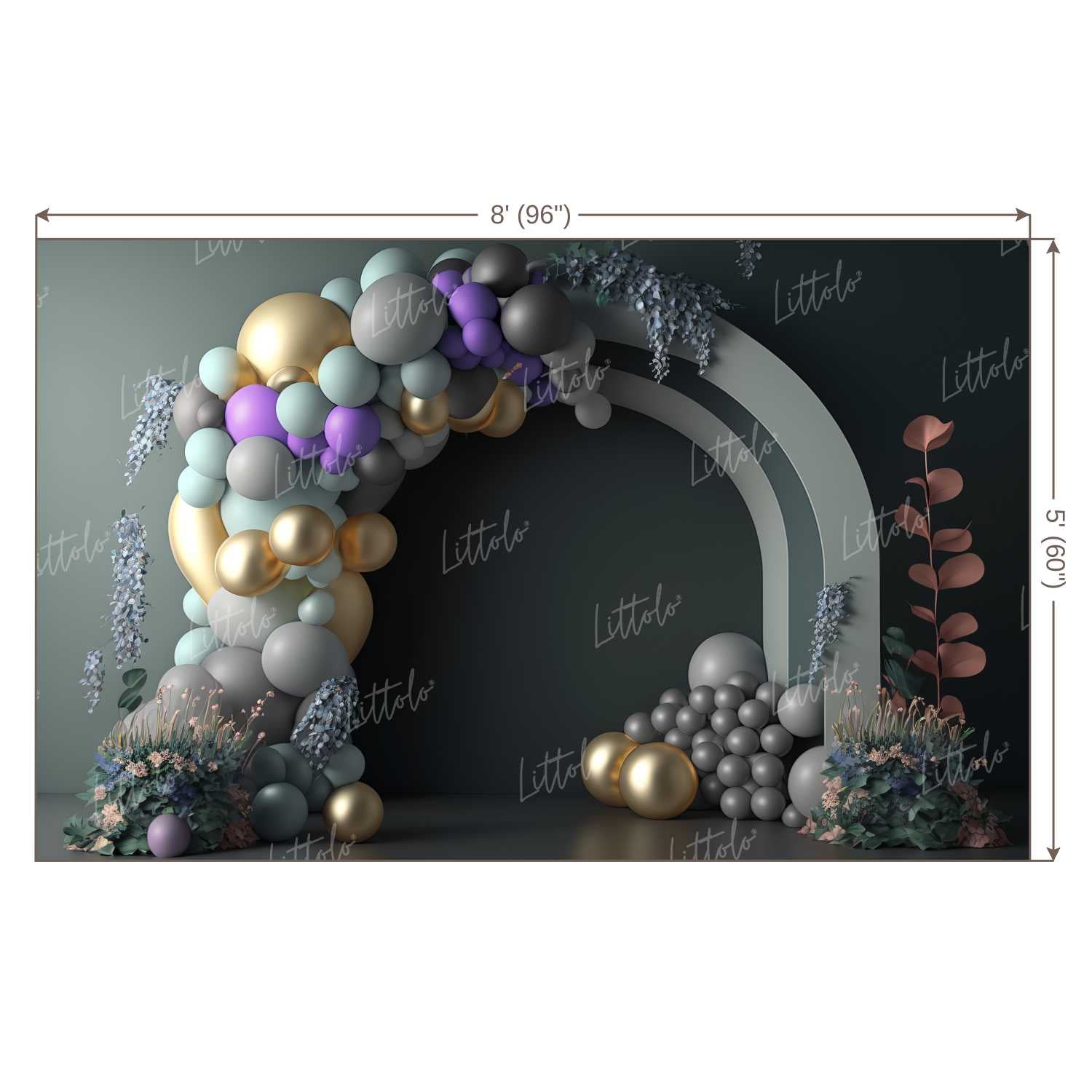 LB1209 Cake Smash and Themed Drops Balloon Garland Backdrop