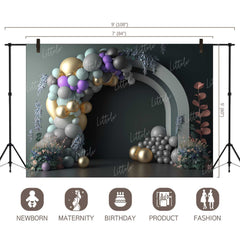 LB1209 Cake Smash and Themed Drops Balloon Garland Backdrop