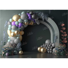 LB1209 Cake Smash and Themed Drops Balloon Garland Backdrop