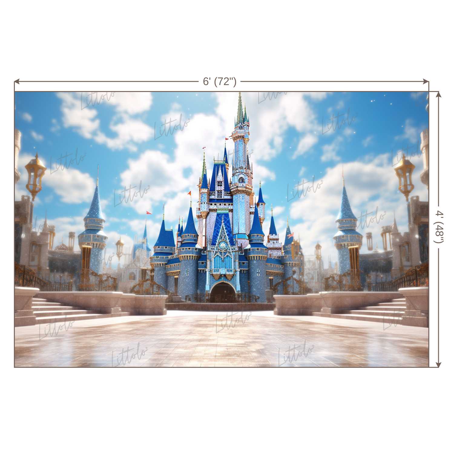 LB1228 Cake Smash and Themed Drops Prince / Princess Castle Backdrop