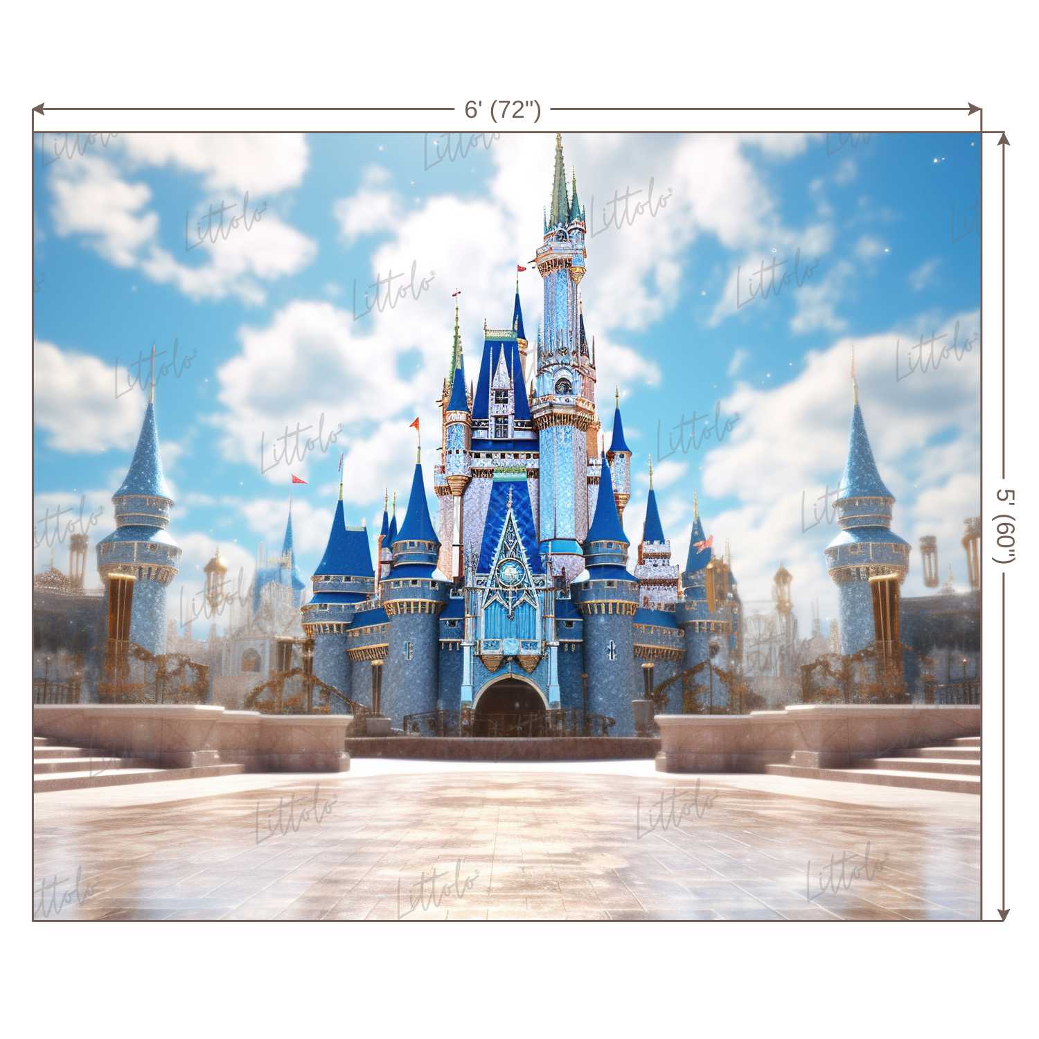 LB1228 Cake Smash and Themed Drops Prince / Princess Castle Backdrop