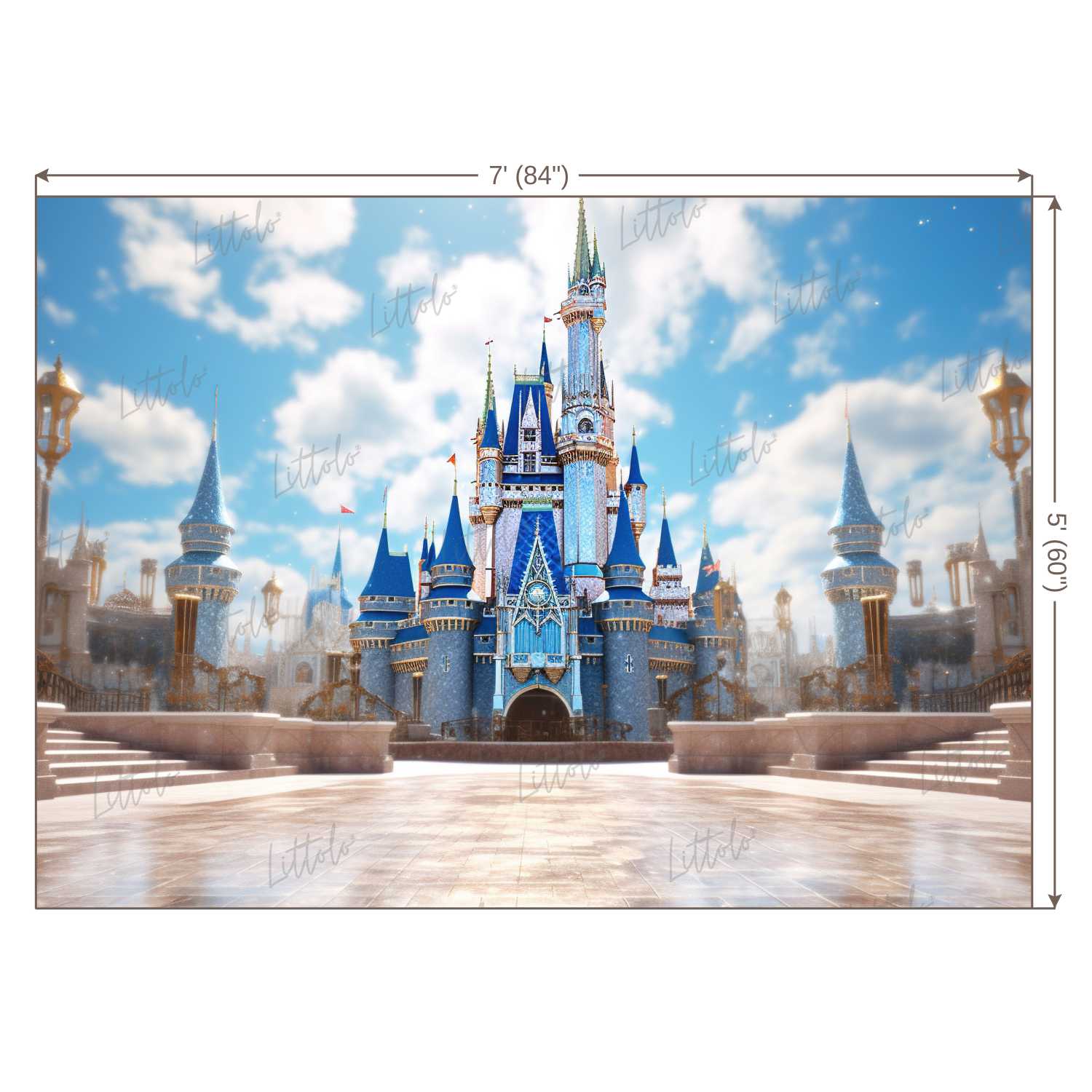 LB1228 Cake Smash and Themed Drops Prince / Princess Castle Backdrop