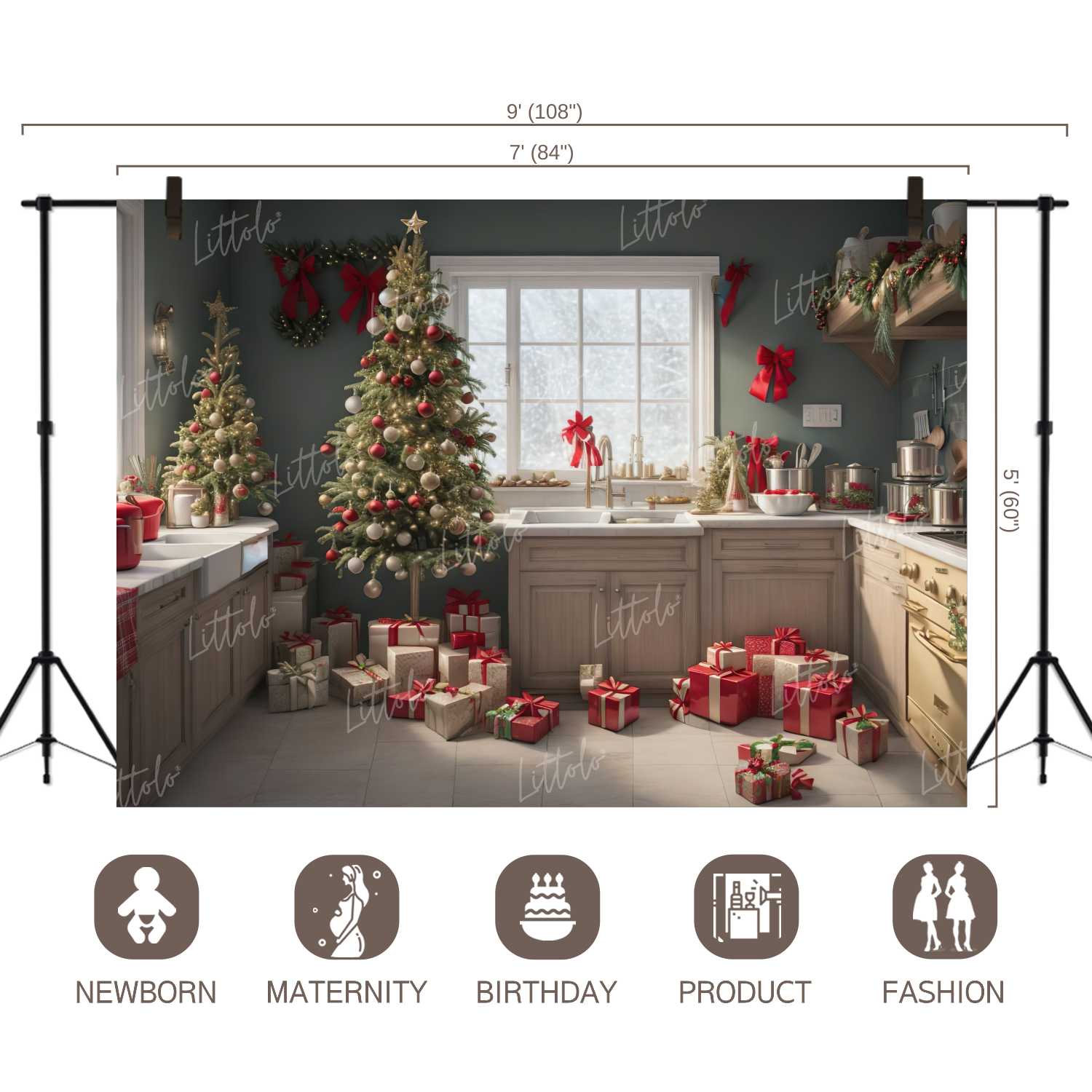 LB1243 Festivals and Seasons Christmas Backdrop