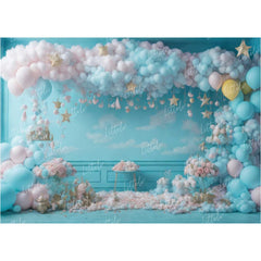 LB1271 Cake Smash and Themed Drops Balloon Garland Backdrop