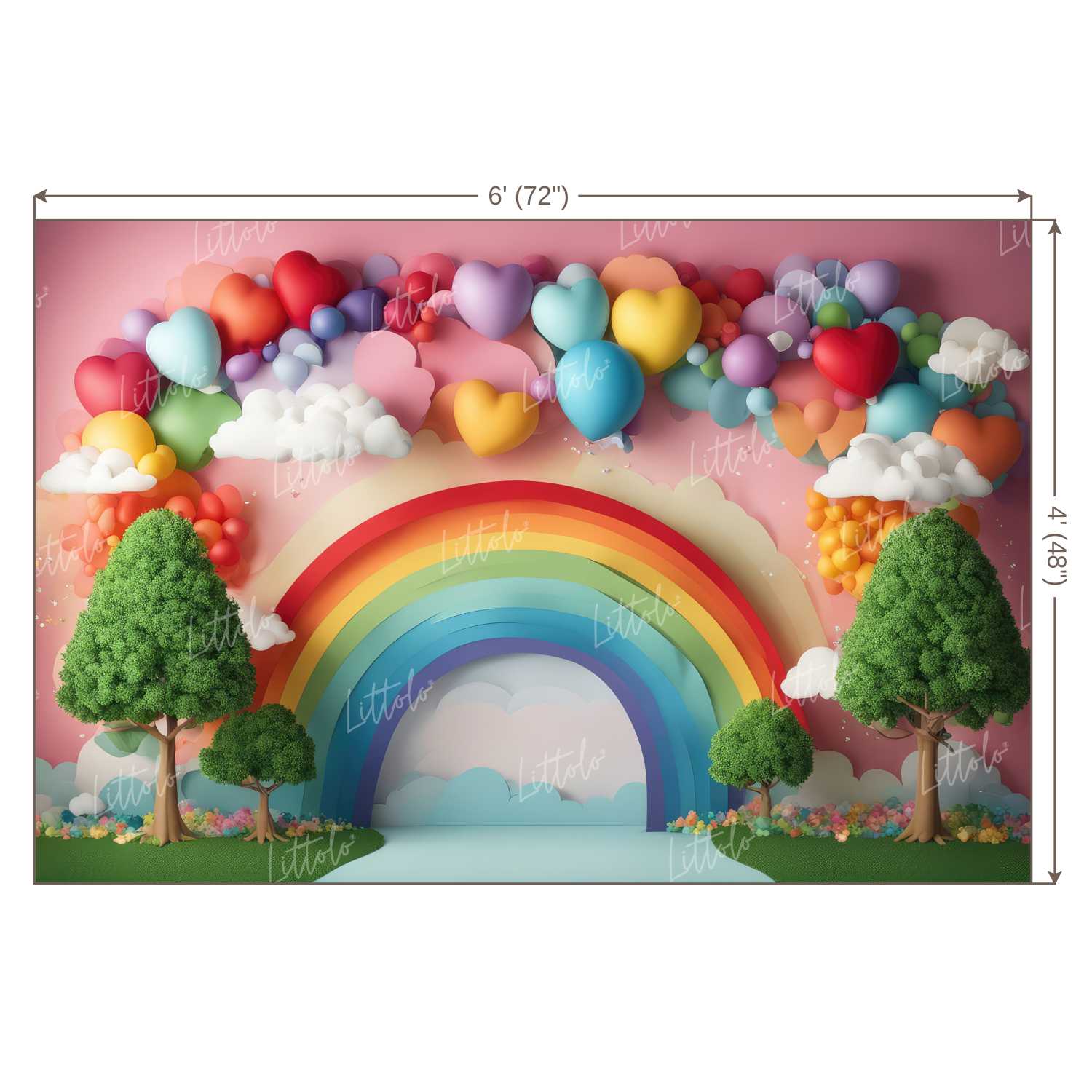 LB1272 Cake Smash and Themed Drops Balloon Garland Backdrop