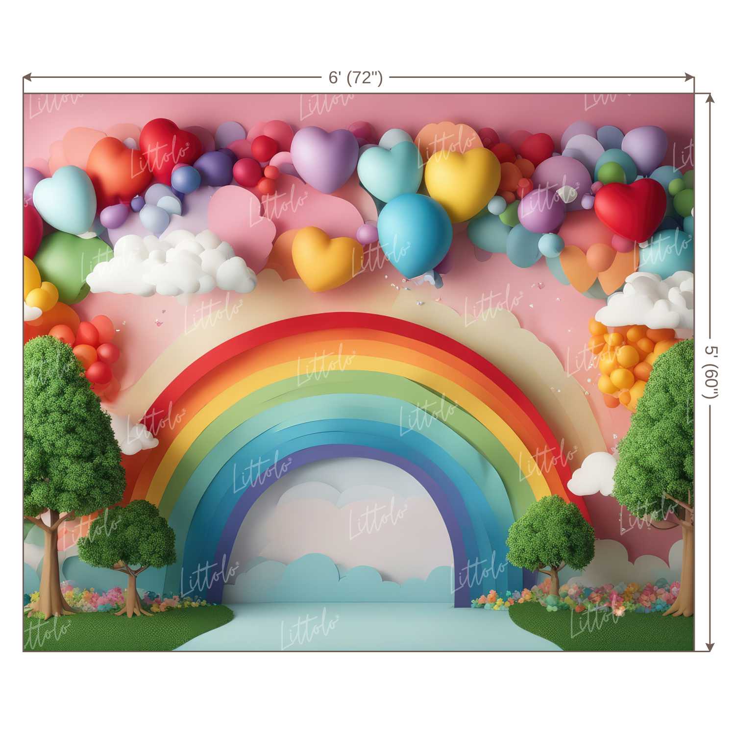 LB1272 Cake Smash and Themed Drops Balloon Garland Backdrop