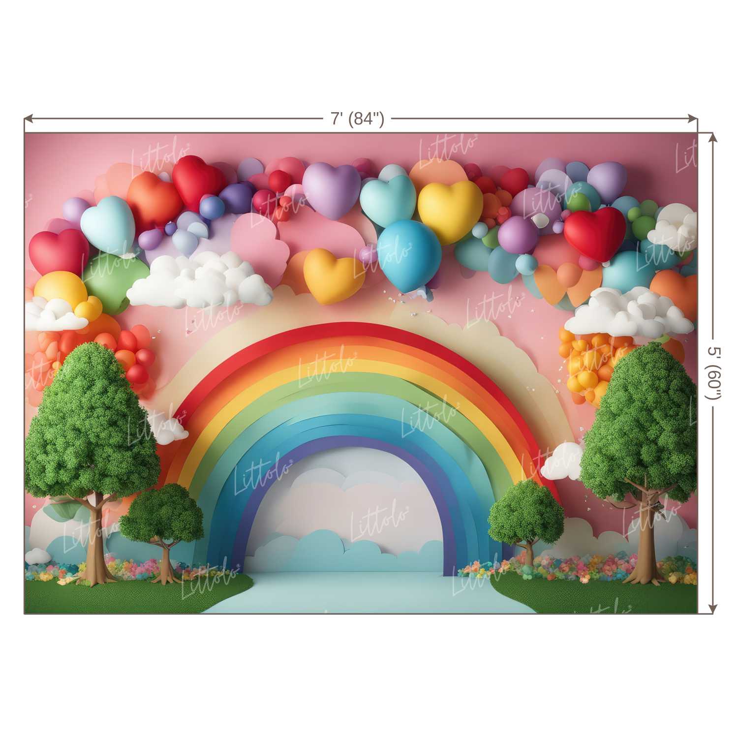 LB1272 Cake Smash and Themed Drops Balloon Garland Backdrop