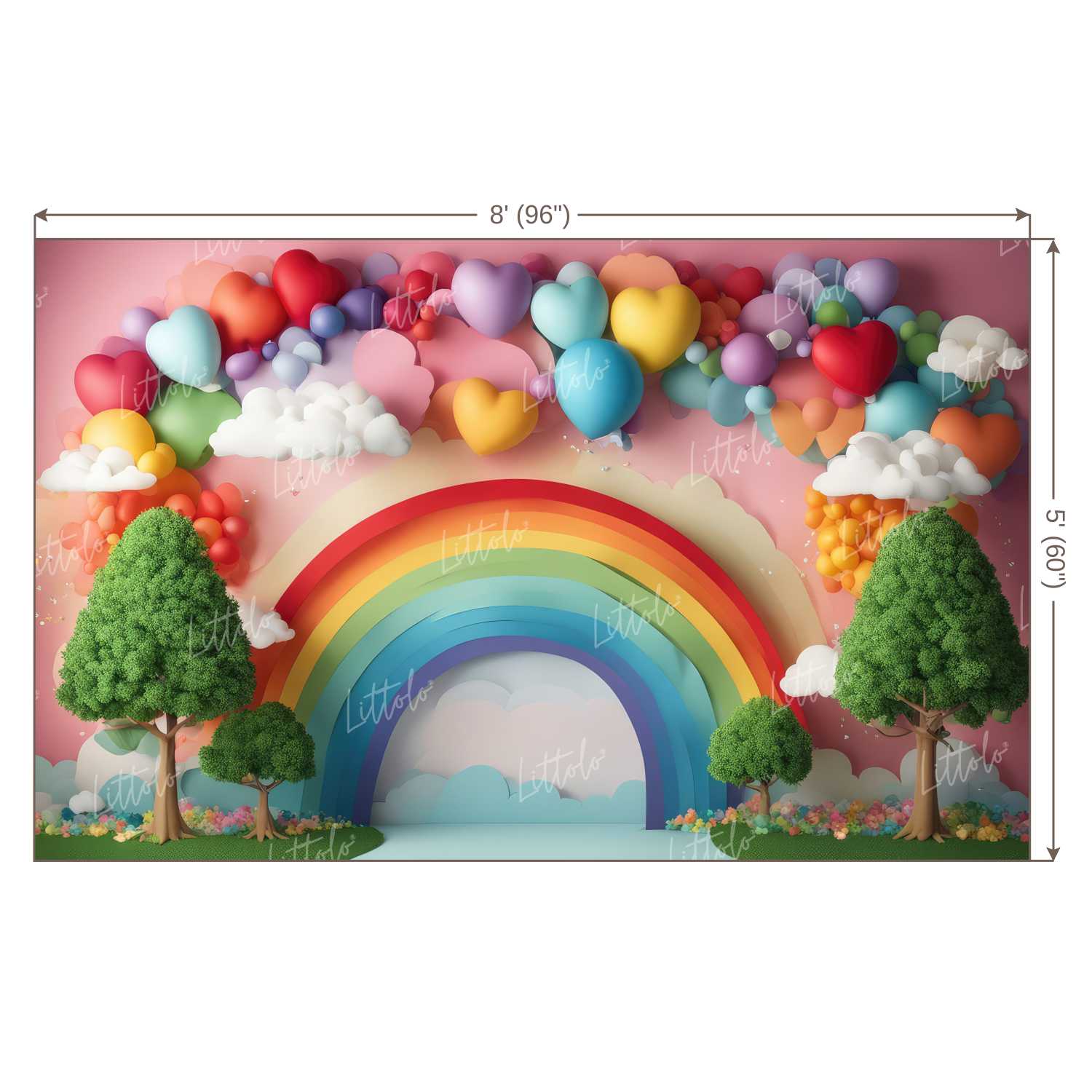 LB1272 Cake Smash and Themed Drops Balloon Garland Backdrop