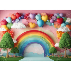 LB1272 Cake Smash and Themed Drops Balloon Garland Backdrop