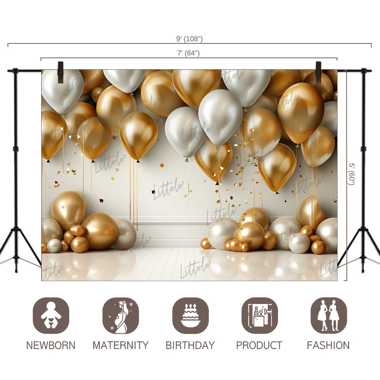 LB1299 Cake Smash and Themed Drops Balloon Garland Backdrop