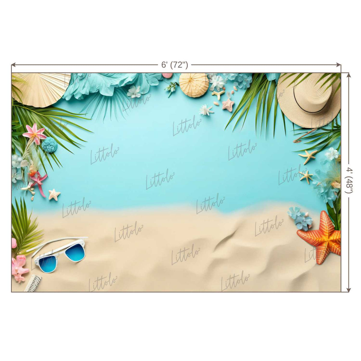 LB1302 Cake Smash and Themed Drops Beach Backdrop