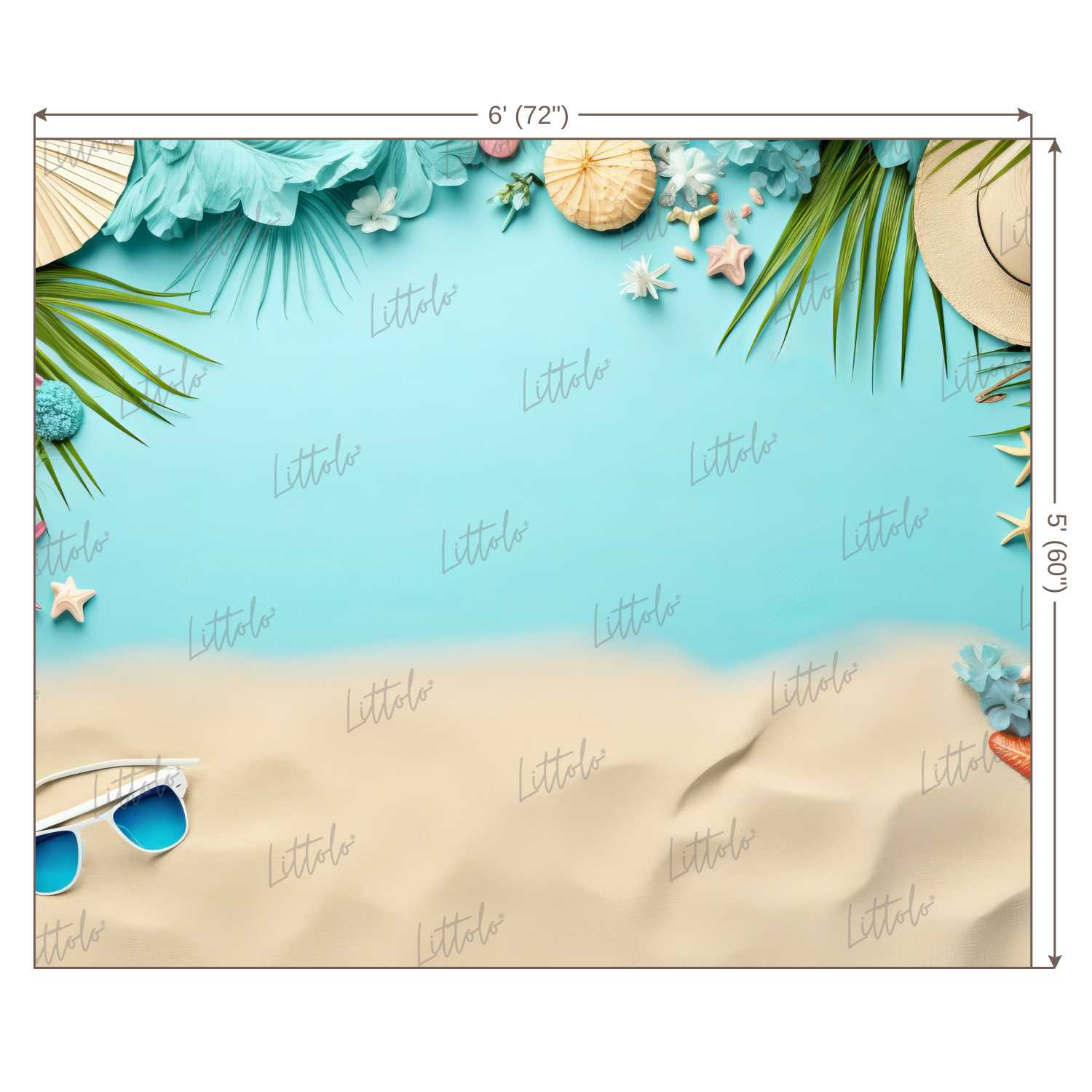 LB1302 Cake Smash and Themed Drops Beach Backdrop