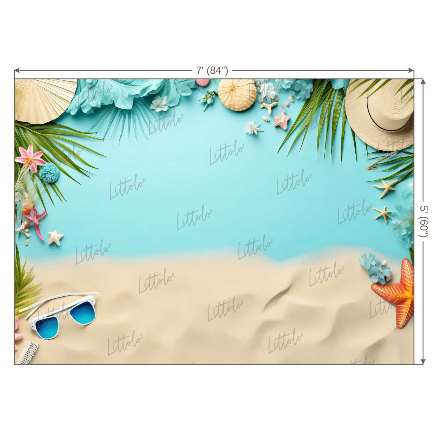 LB1302 Cake Smash and Themed Drops Beach Backdrop