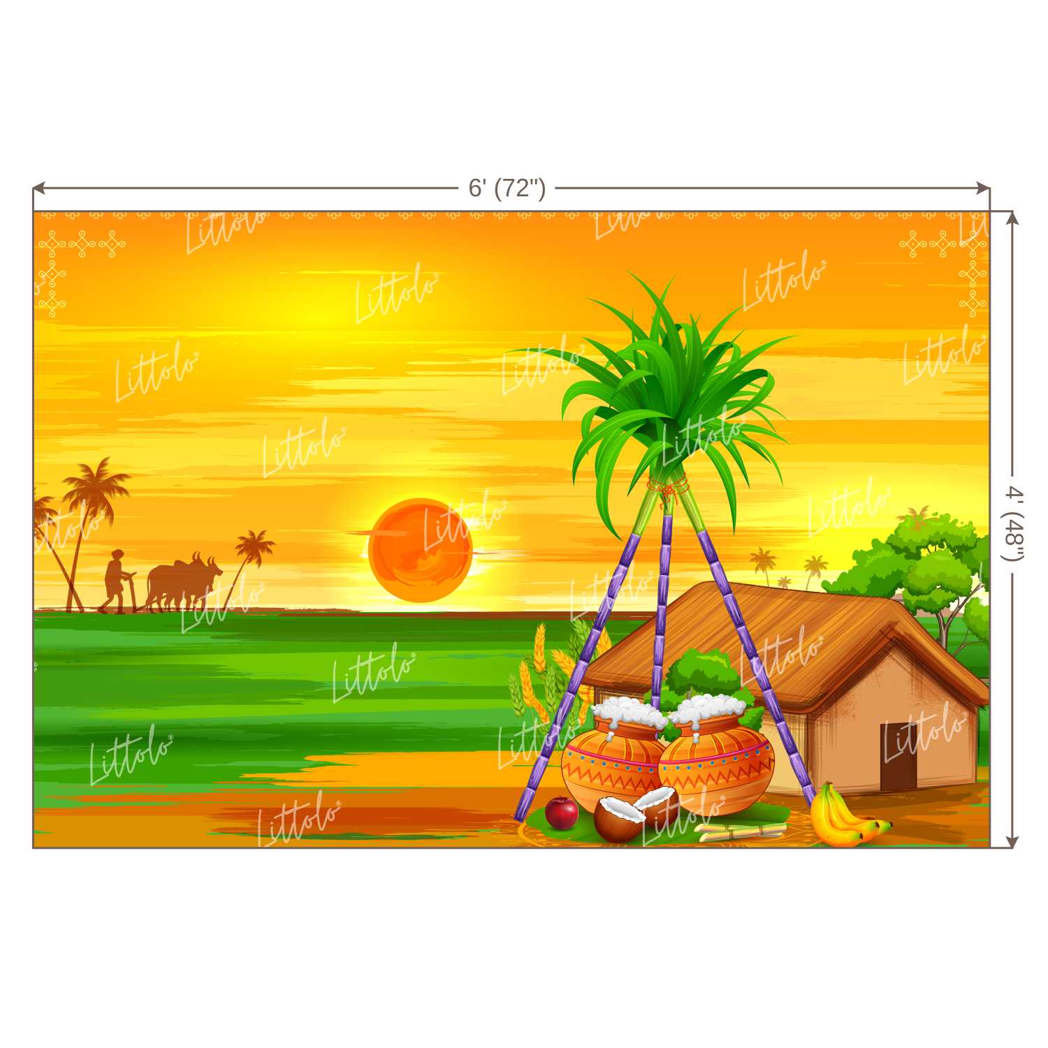 LB1304 Festivals and Seasons Pongal Backdrop