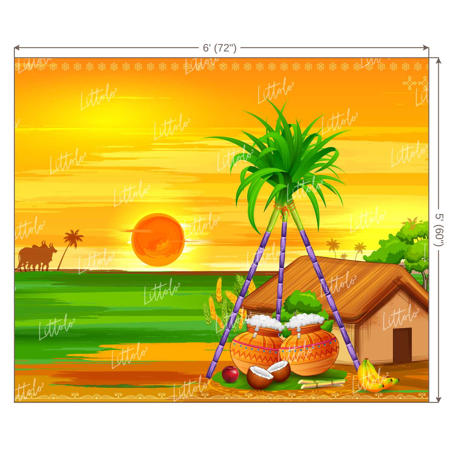 LB1304 Festivals and Seasons Pongal Backdrop