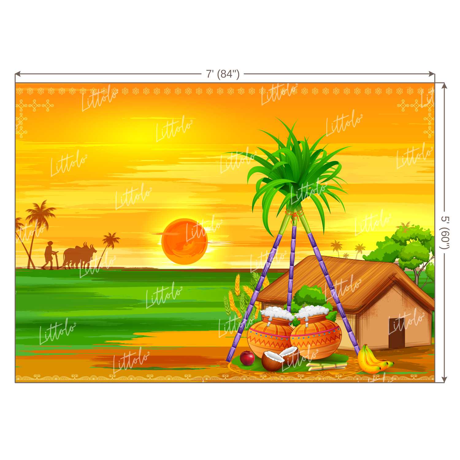 LB1304 Festivals and Seasons Pongal Backdrop