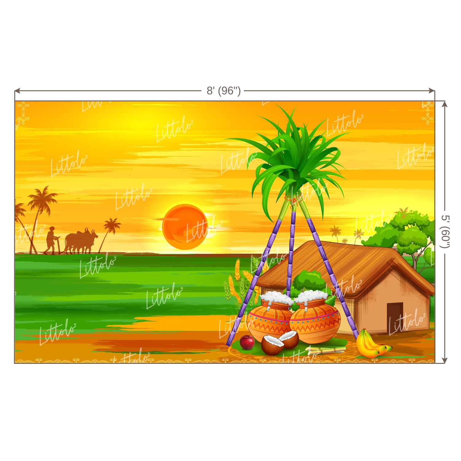 LB1304 Festivals and Seasons Pongal Backdrop