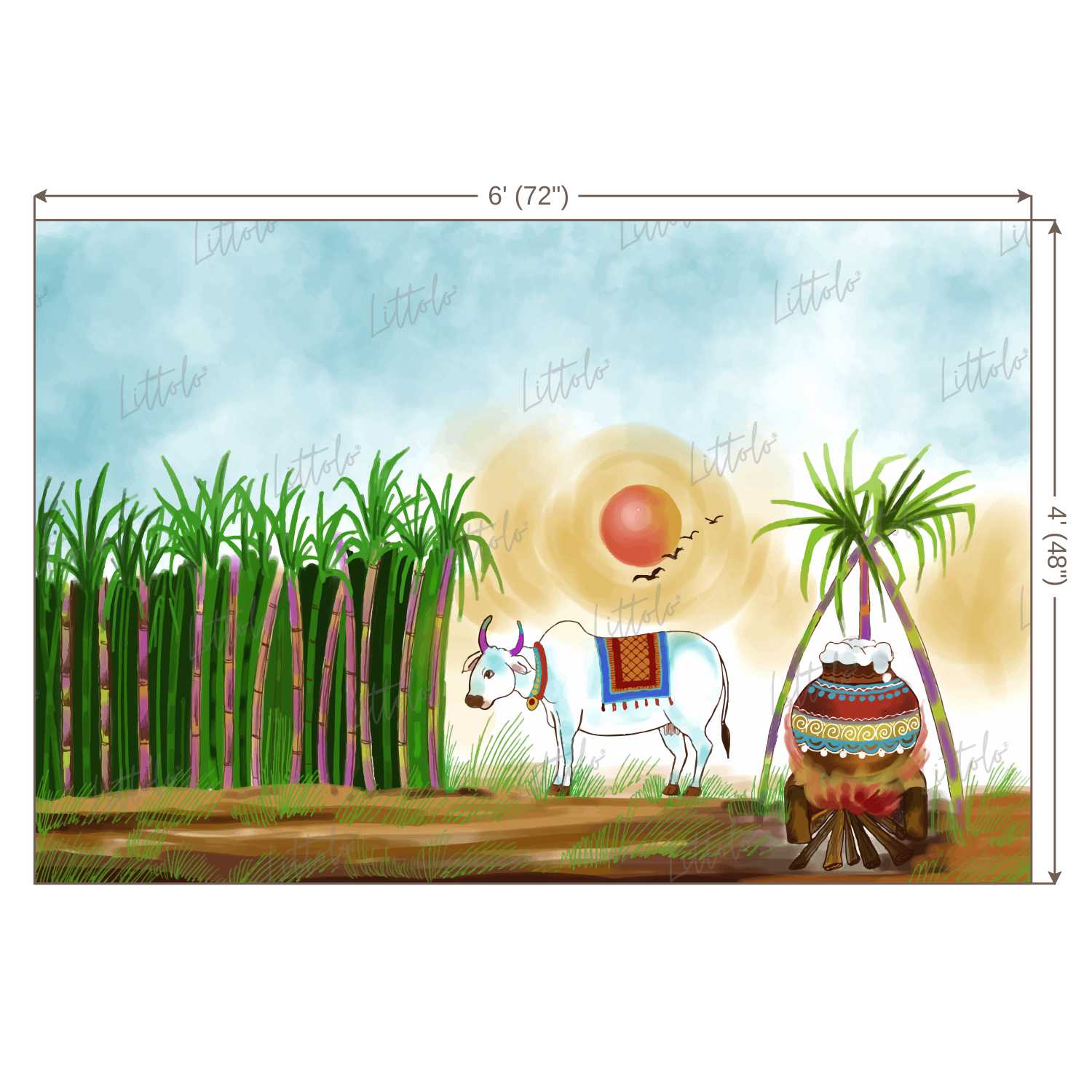 LB1310 Festivals and Seasons Pongal Backdrop