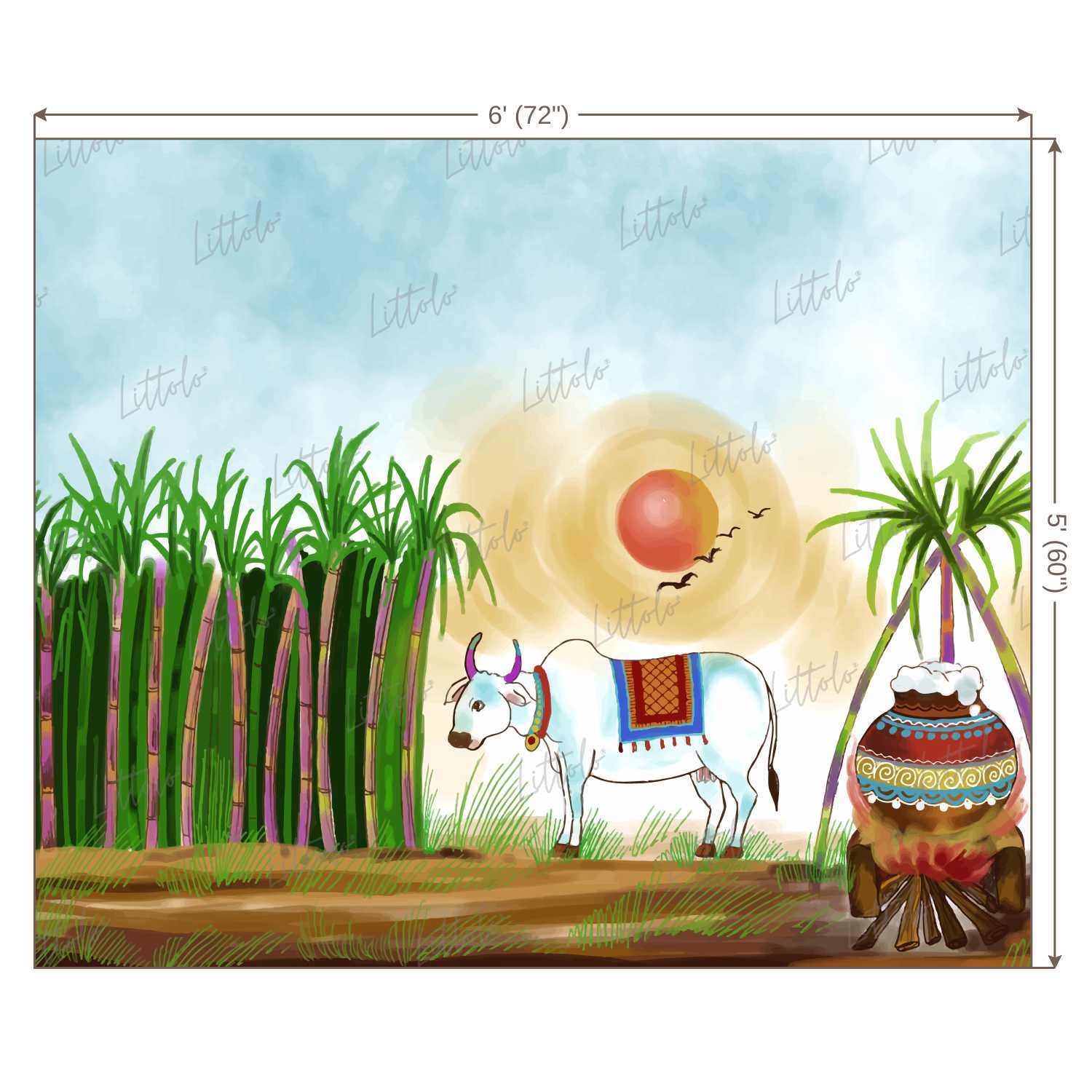 LB1310 Festivals and Seasons Pongal Backdrop