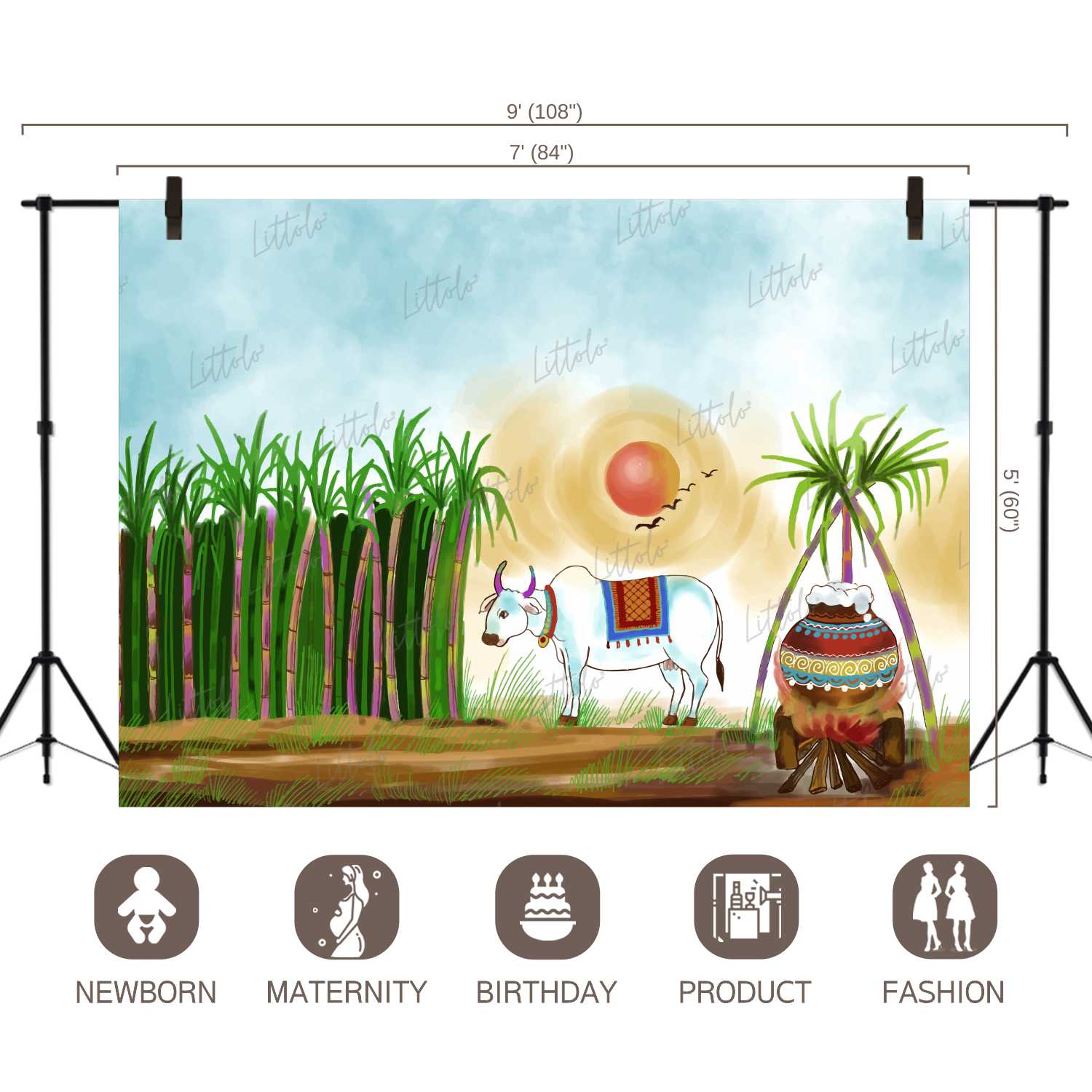 LB1310 Festivals and Seasons Pongal Backdrop