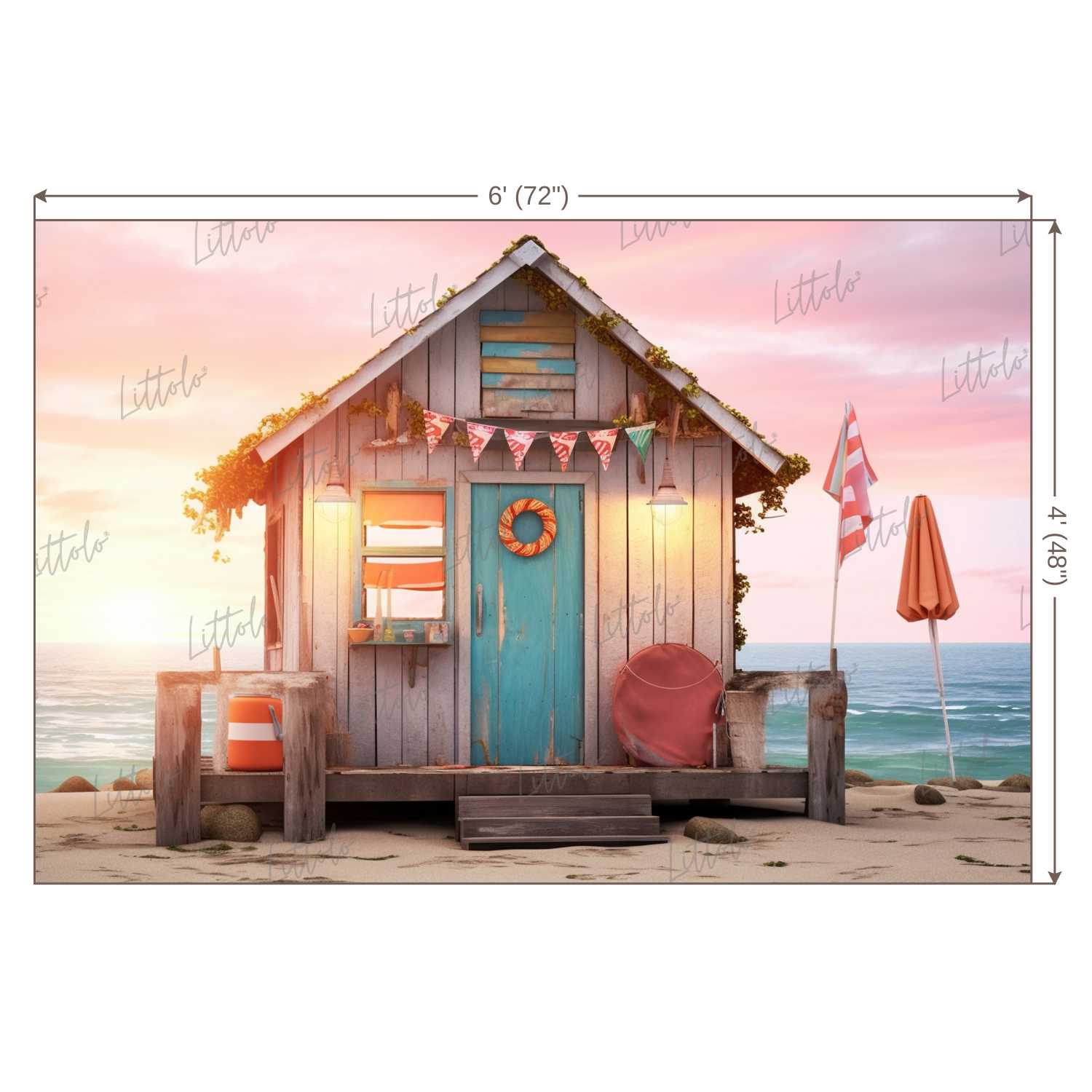 LB1314 Cake Smash and Themed Drops Beach Backdrop