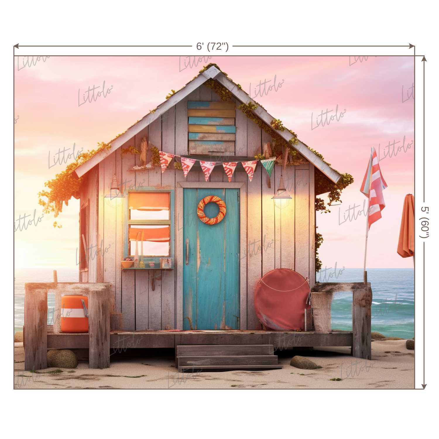 LB1314 Cake Smash and Themed Drops Beach Backdrop