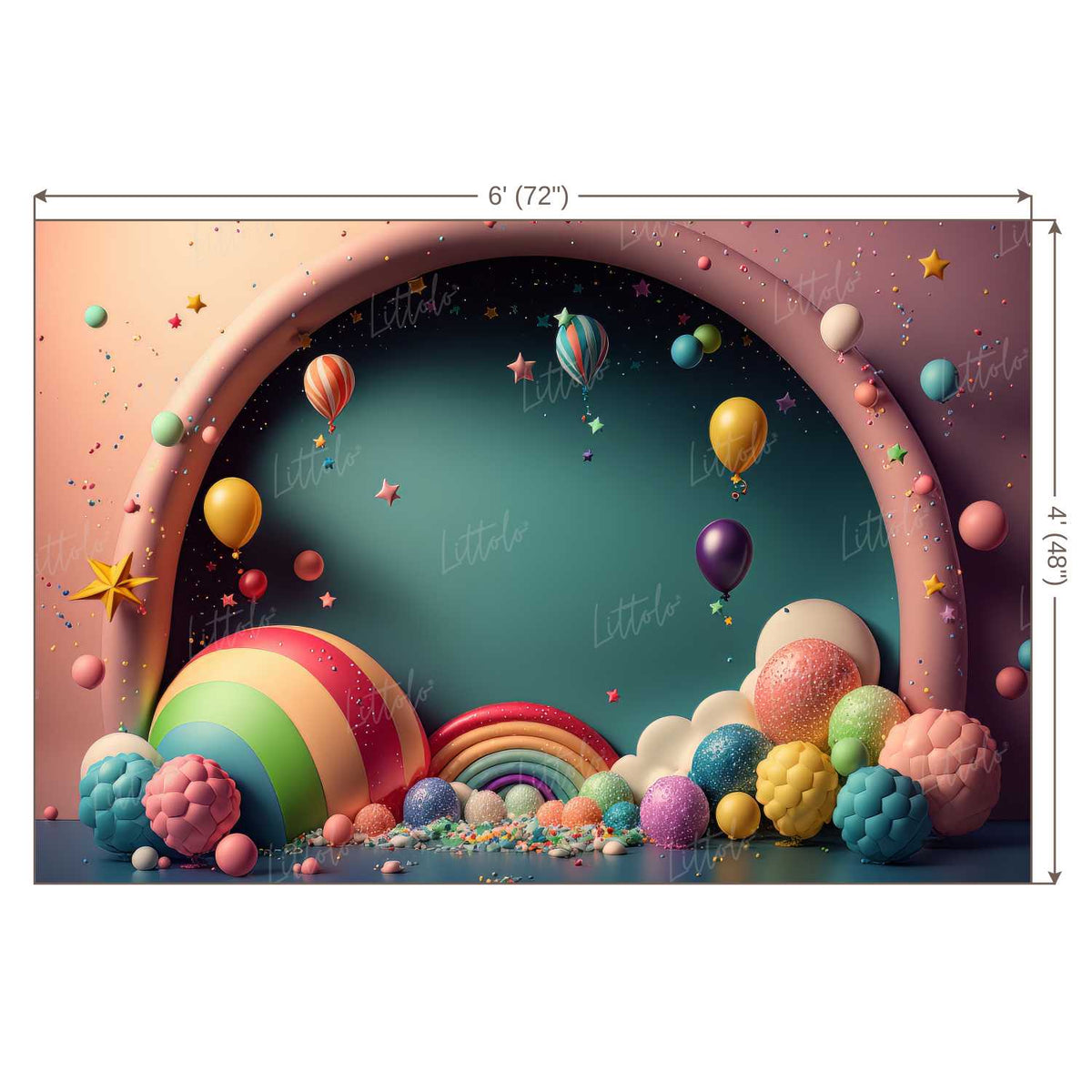 LB1321 Cake Smash and Themed Drops Balloon Garland Backdrop