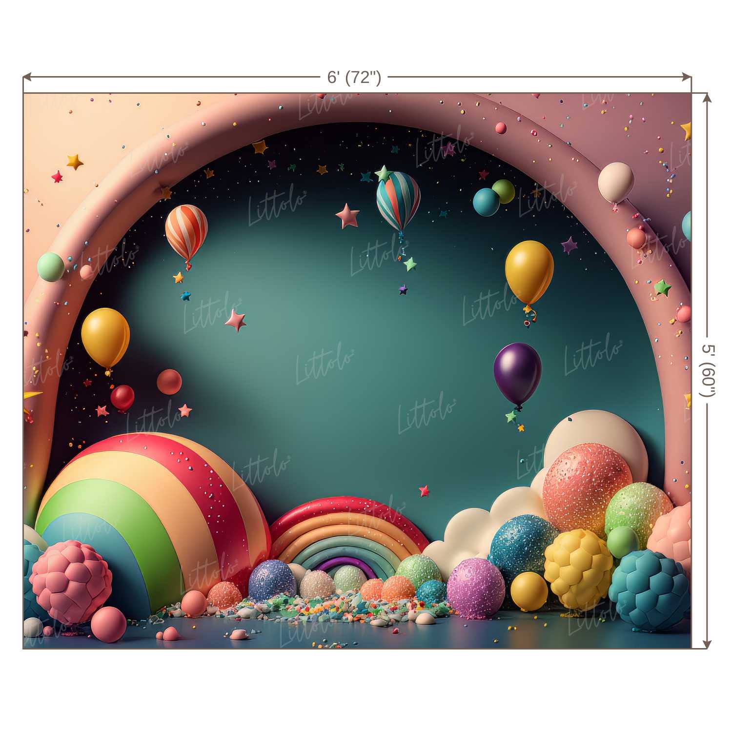 LB1321 Cake Smash and Themed Drops Balloon Garland Backdrop