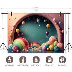 LB1321 Cake Smash and Themed Drops Balloon Garland Backdrop