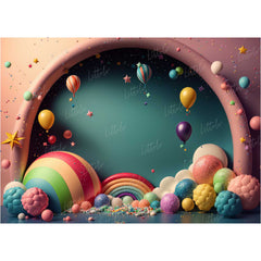 LB1321 Cake Smash and Themed Drops Balloon Garland Backdrop