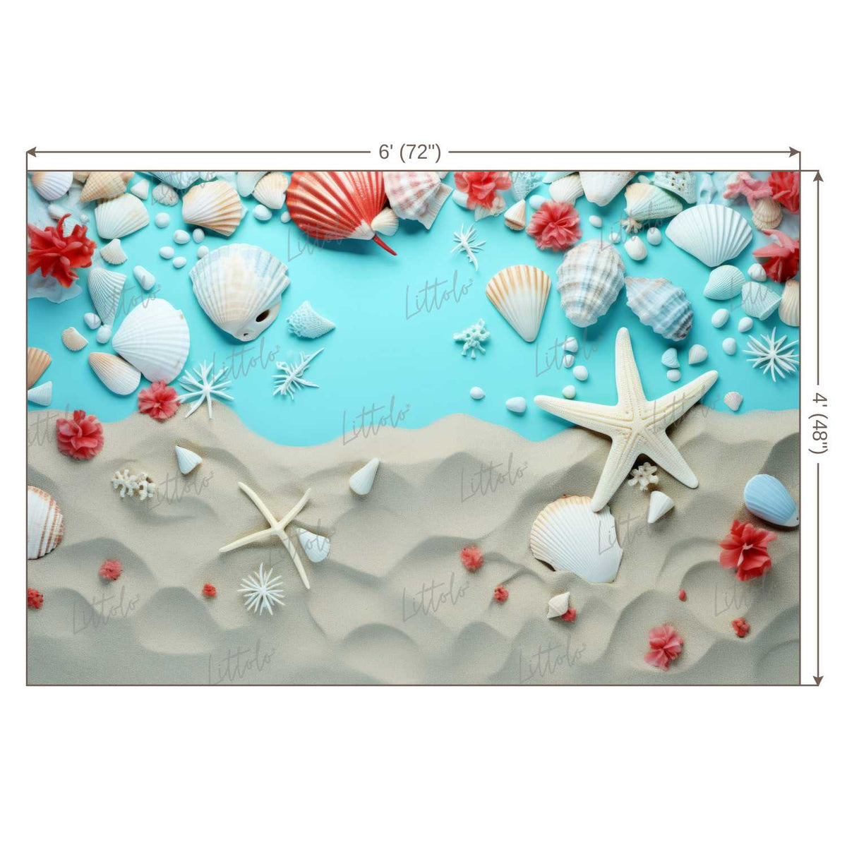 LB1334 Cake Smash and Themed Drops Beach Backdrop