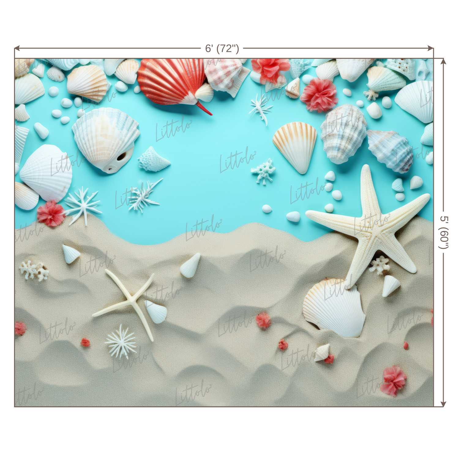 LB1334 Cake Smash and Themed Drops Beach Backdrop