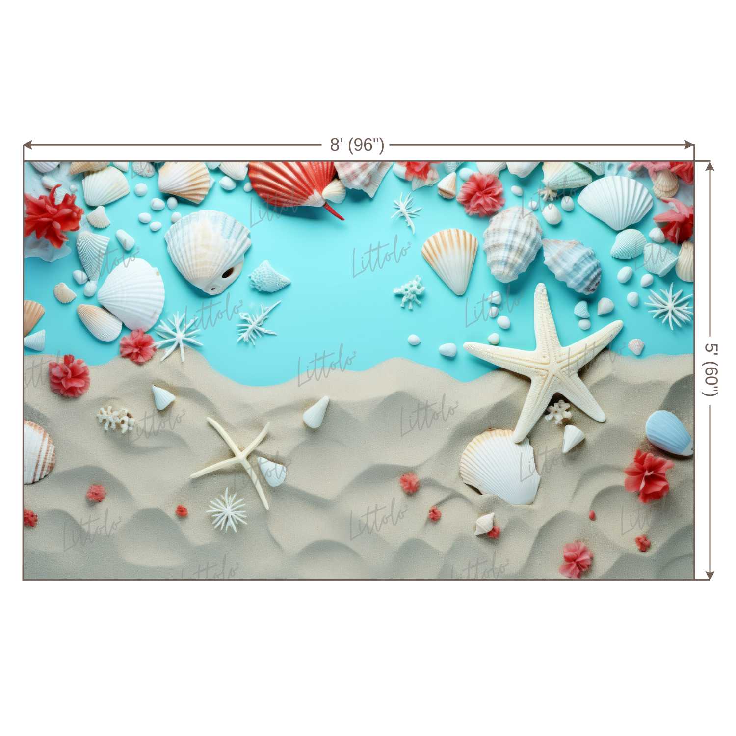 LB1334 Cake Smash and Themed Drops Beach Backdrop