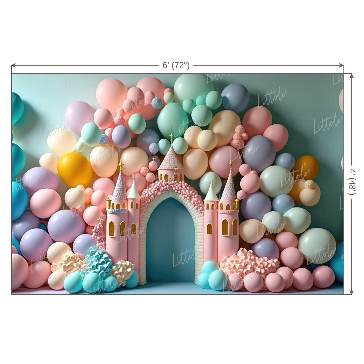 LB1347 Cake Smash and Themed Drops Balloon Garland Backdrop