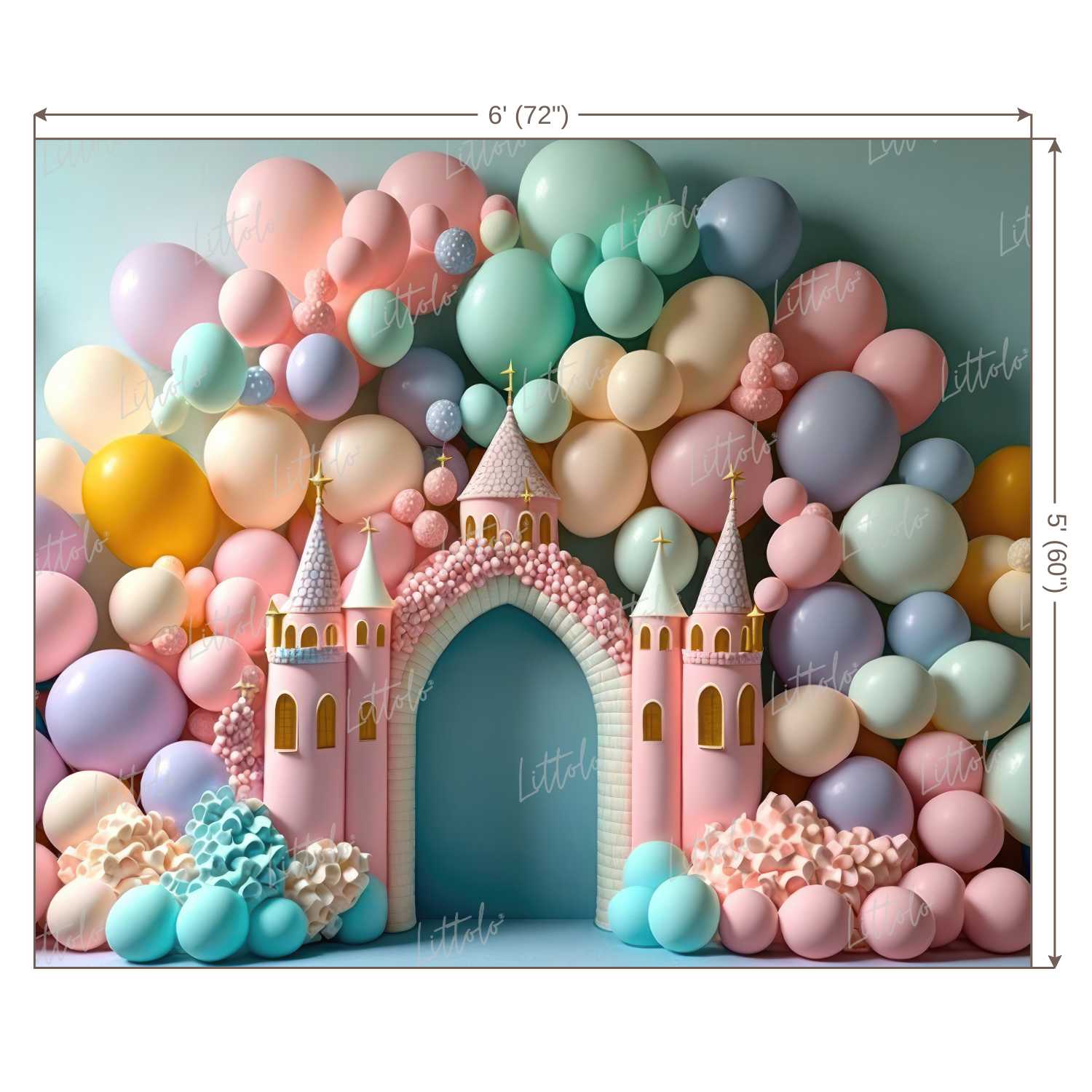 LB1347 Cake Smash and Themed Drops Balloon Garland Backdrop