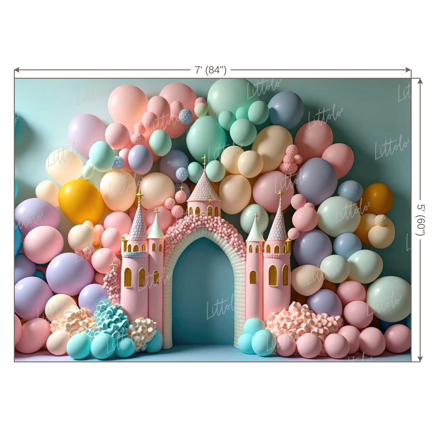 LB1347 Cake Smash and Themed Drops Balloon Garland Backdrop