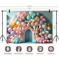 LB1347 Cake Smash and Themed Drops Balloon Garland Backdrop