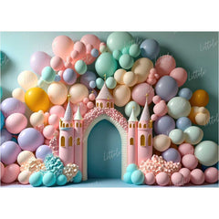 LB1347 Cake Smash and Themed Drops Balloon Garland Backdrop