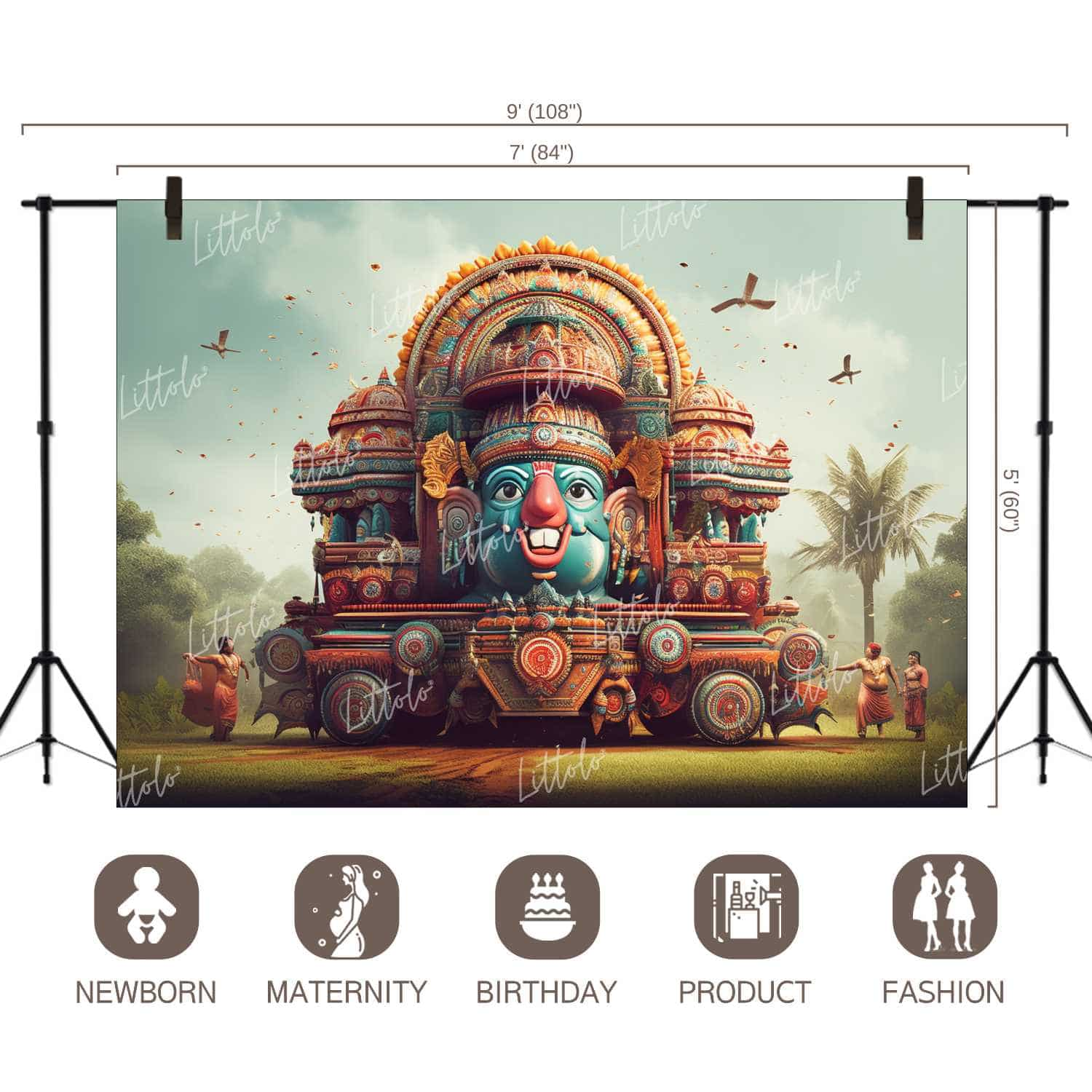 LB1355 Festivals and Seasons Rathyatra Backdrop