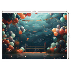 LB1363 Cake Smash and Themed Drops Balloon Garland Backdrop