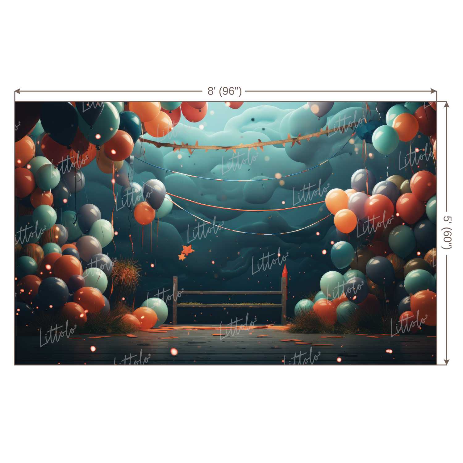 LB1363 Cake Smash and Themed Drops Balloon Garland Backdrop