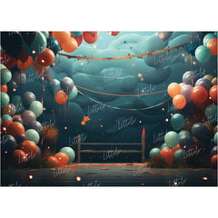 LB1363 Cake Smash and Themed Drops Balloon Garland Backdrop