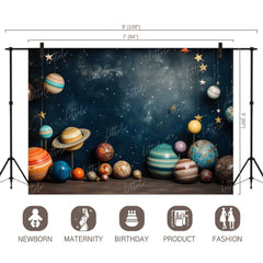 LB1371 Cake Smash and Themed Drops Space Astronaut Backdrop