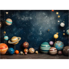 LB1371 Cake Smash and Themed Drops Space Astronaut Backdrop