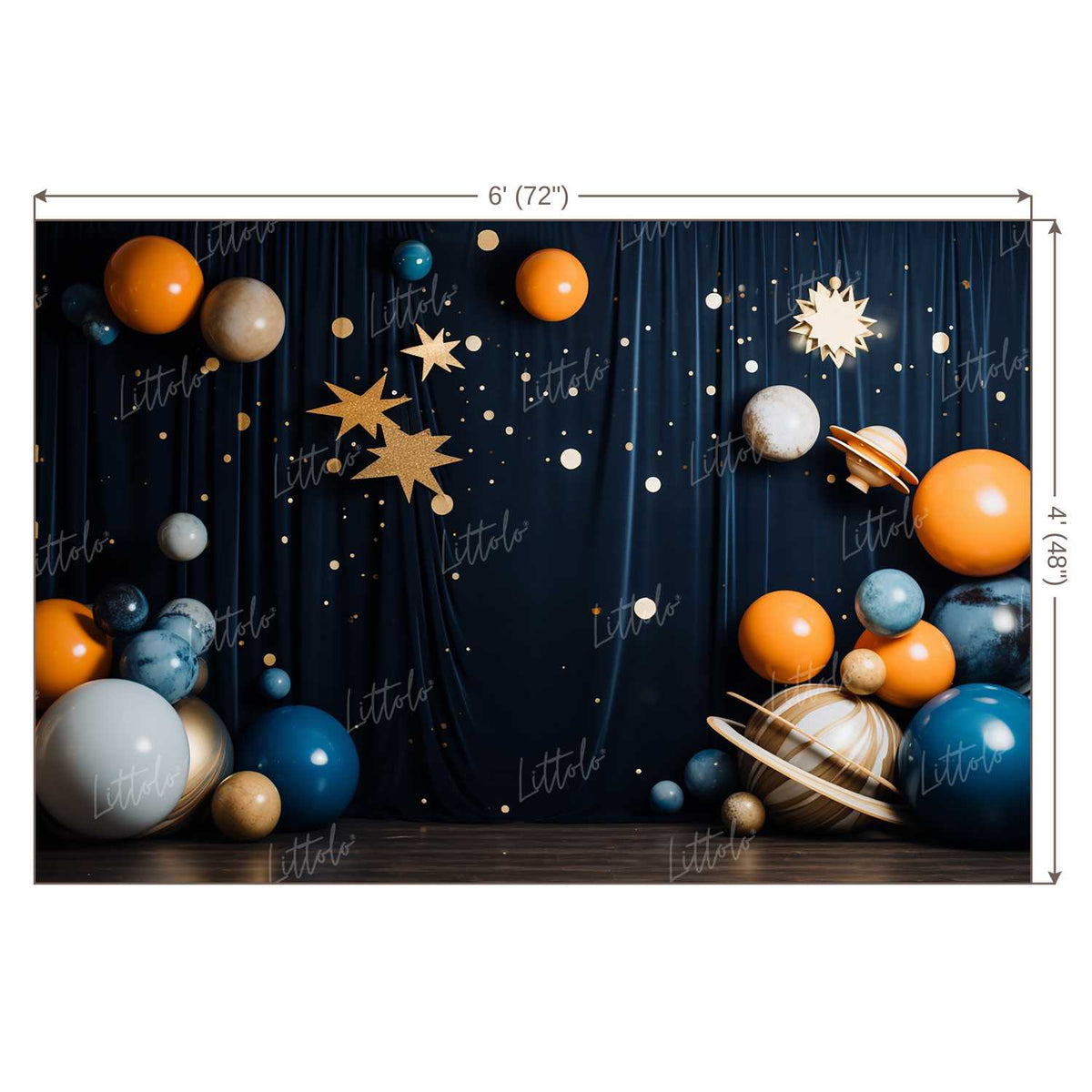 LB1372 Cake Smash and Themed Drops Space Astronaut Backdrop