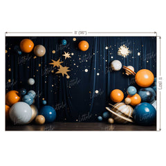 LB1372 Cake Smash and Themed Drops Space Astronaut Backdrop