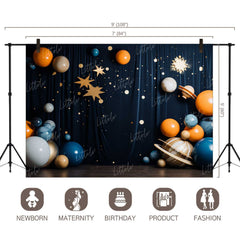 LB1372 Cake Smash and Themed Drops Space Astronaut Backdrop