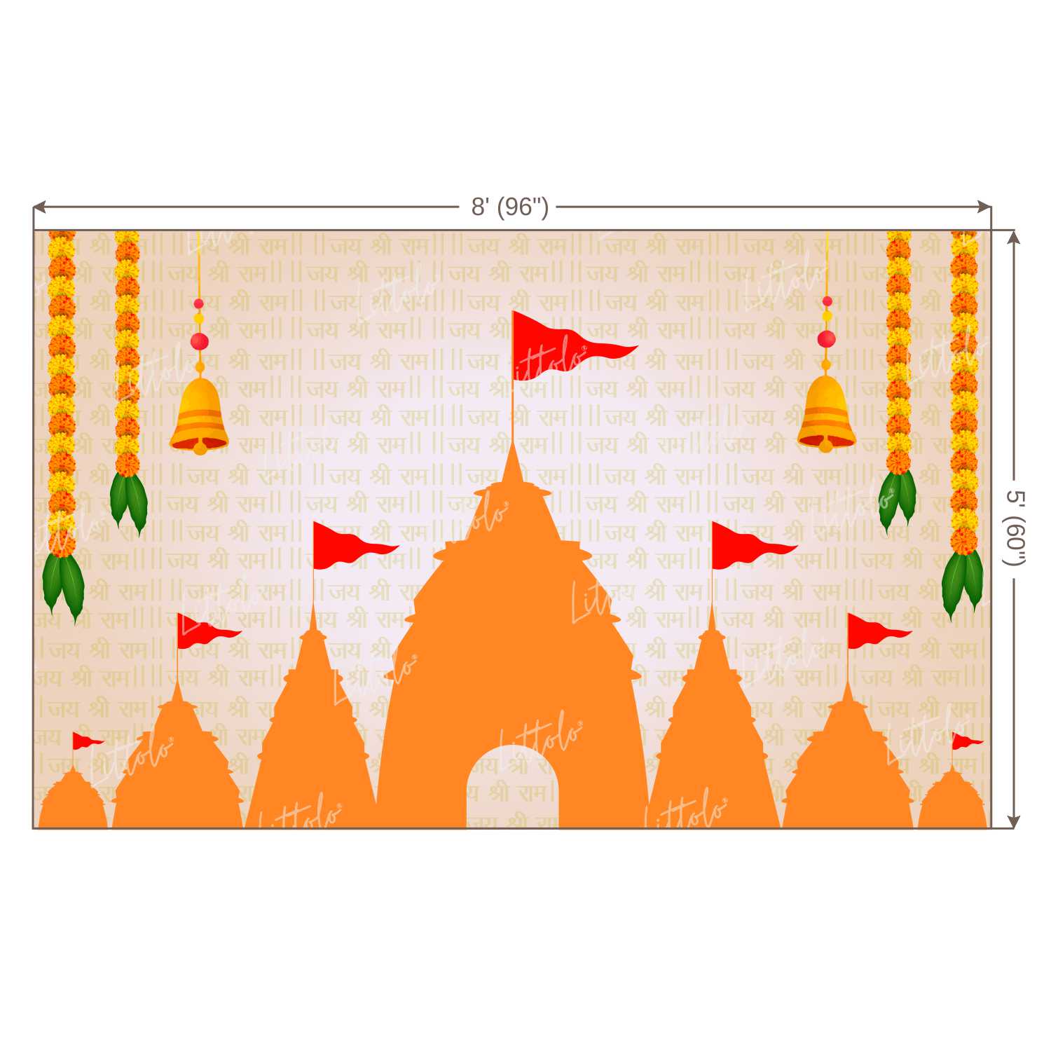 LB1381 Festive and Seasons Lord Ram Backdrop